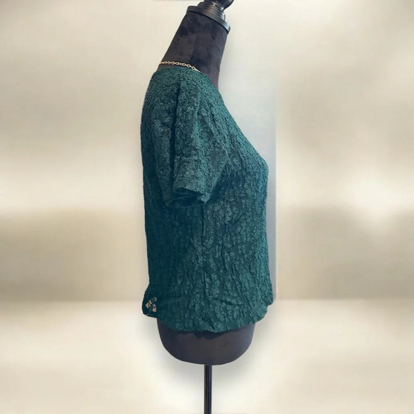 Victoria Secret vintage lace hunter green sheer top‎ large - Picture 3 of 5